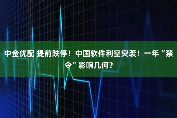 中金优配 提前跌停！中国软件利空突袭！一年“禁令”影响几何？